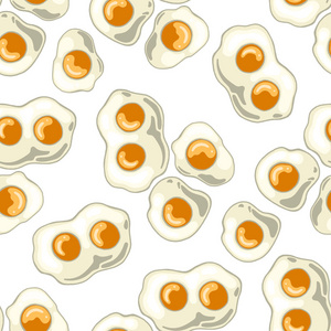 煎的鸡蛋的无缝模式。早餐壁纸