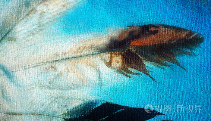 鹰羽抽象蓝色背景细节油画照片 正版商用图片0nxe2h 摄图新视界 鹰羽抽象蓝色背景细节油画照片 正版商用图片0nxe2h 摄图新视界