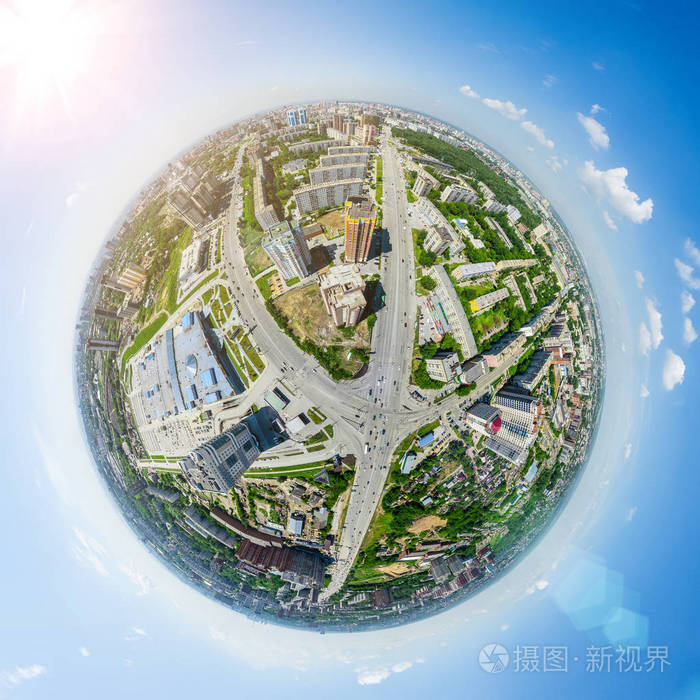 空中城市景观.城市景观.直升机拍摄.全景图像