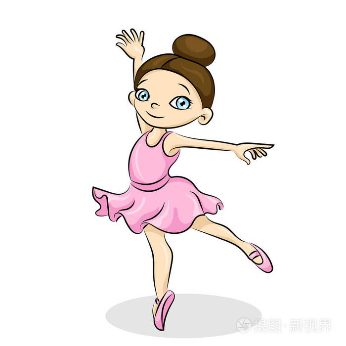 芭蕾舞蹈家女孩留职穿着短裙