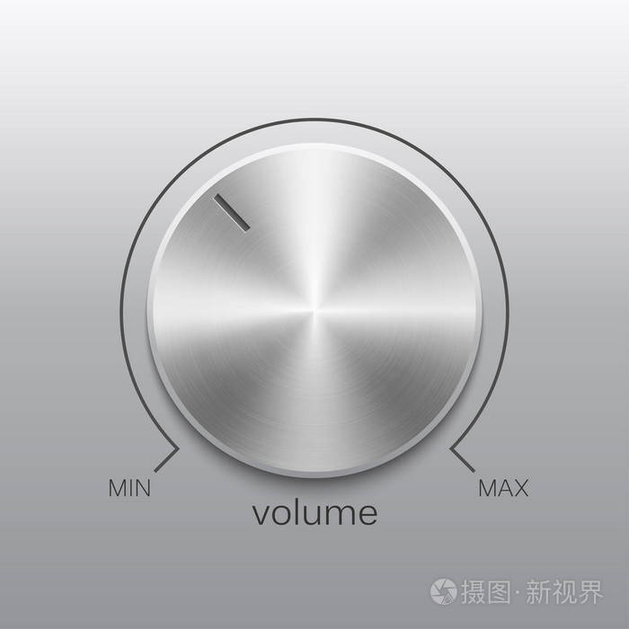 音量按钮具有金属拉丝质感和线条规模