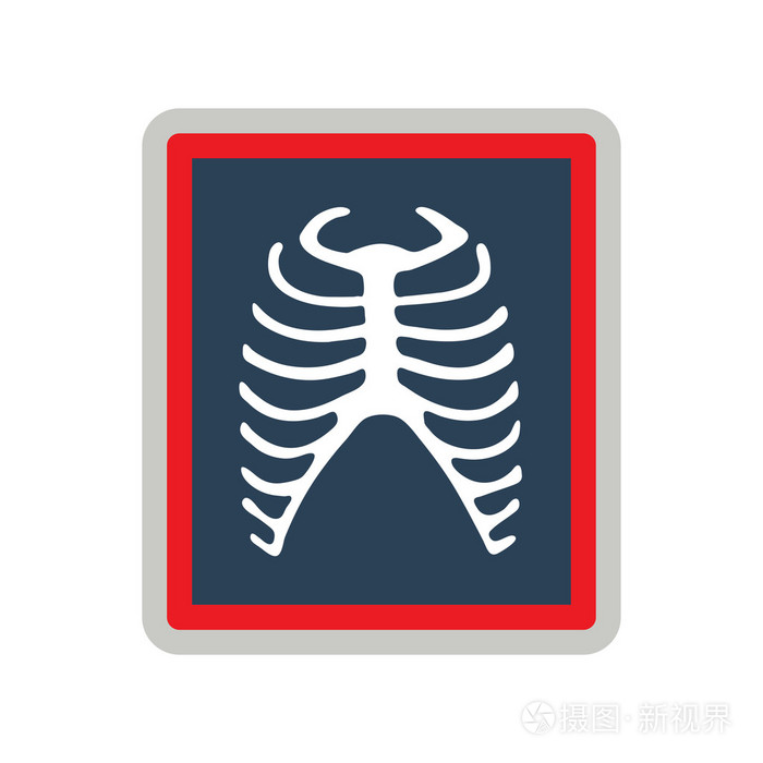 x-射线的肋骨在平面样式图标