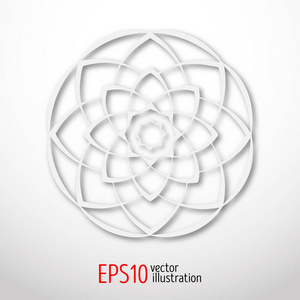 神奇的圈神奇的白莲花在圈 3d.骶骨的几何图形.