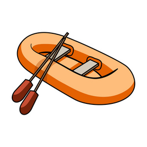 重量符号橘色的橡皮救生艇.船上,它的重量为抢救大船两边.