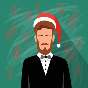 在圣诞老人的帽子男性图标