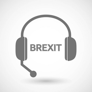 孤立免提耳机与文本 Brexit