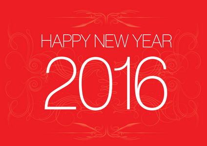 快乐新的一年 2016年新年矢量贺卡