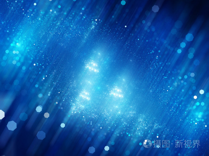 蓝色发光深模糊星际空间