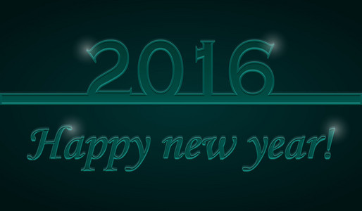 2016 新年快乐卡模板暗绿色设计