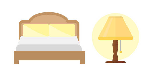 睡床集的灯矢量插图集的集合 nap 图标放松睡前的图标