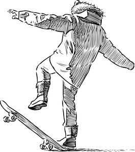 上一个滑板男孩溜冰鞋照片