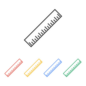 标尺图标。平面设计风格。每股收益