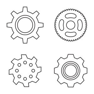 齿轮或齿轮图标矢量图
