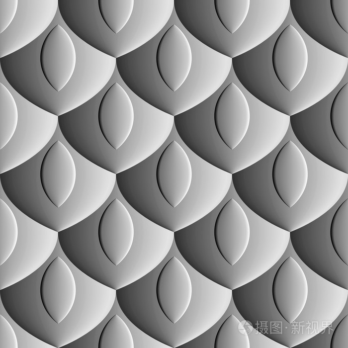 无缝的抽象背景-鳞片浮雕的设计