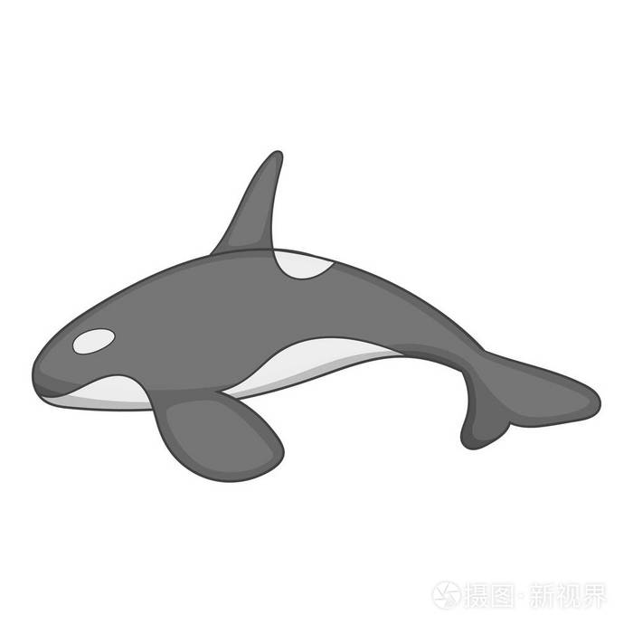 逆戟鲸图标,卡通风格