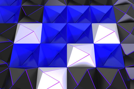 黑色 白色和蓝色的金字塔形状的模式