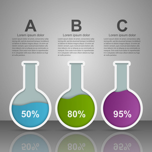 科学和医学测试管的形式在现代信息图表。设计元素