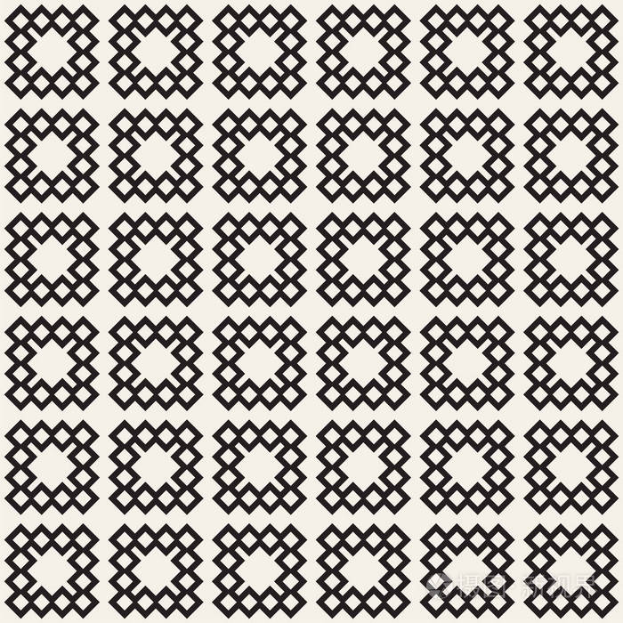 无缝花纹图案.反复的程式化的格.对称的几何抽象壁纸.格子民族图案.