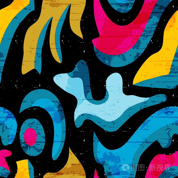 涂鸦彩色无缝纹理矢量图插画-正版商用图片0nyiiq-摄图新视界