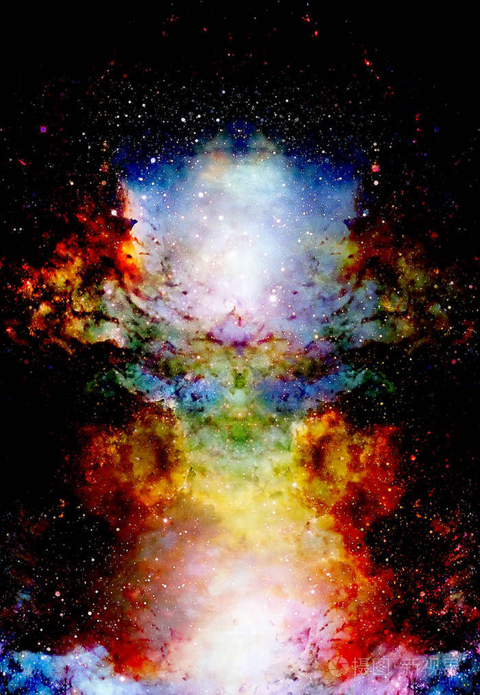 星云, 宇宙, 空间和星星,蓝色宇宙的抽象背景