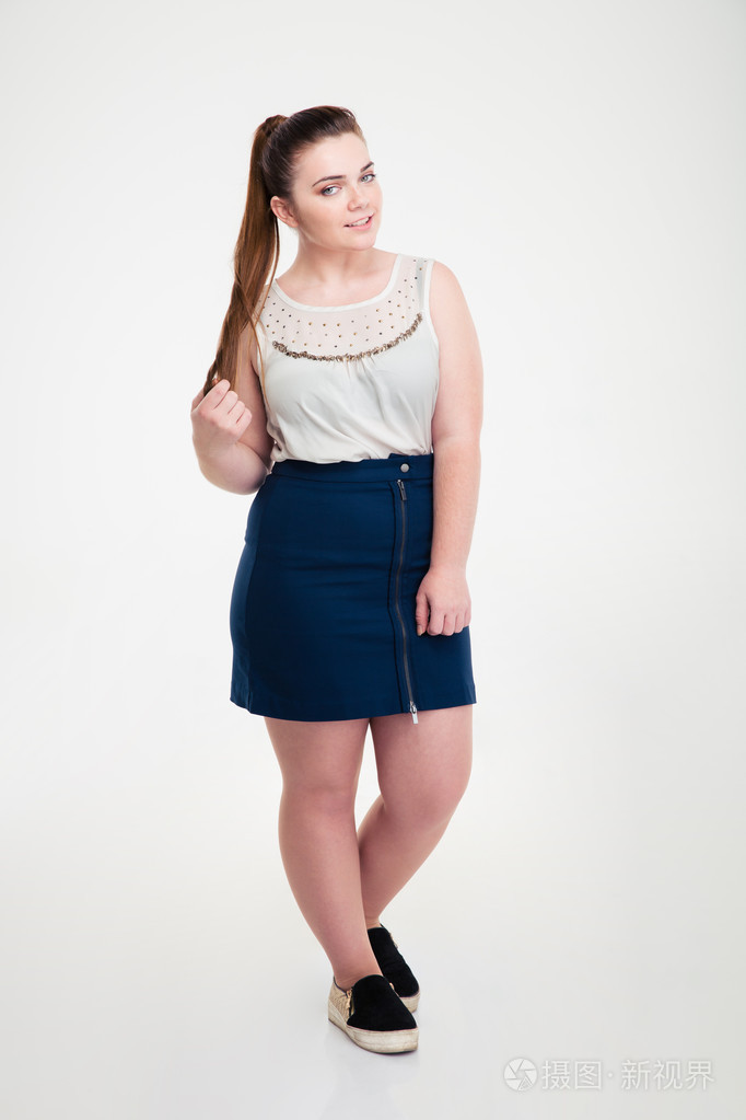 满长的休闲的胖女人的画像