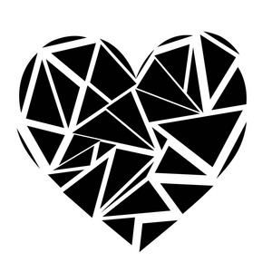 贺卡t恤横幅海报传单的矢量插图大红色的心形马赛克基督教宗教十字架