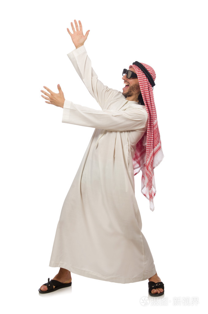 孤立在白色的阿拉伯商人