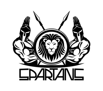 斯巴达人盾与矛照片