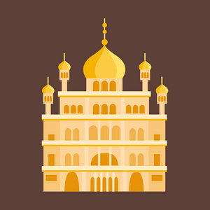 大教堂的正统一些寺庙建筑地标旅游世界宗教和著名结构传统城市古代老塔矢量图