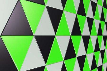 黑色 白色和绿色的三角形棱镜的模式