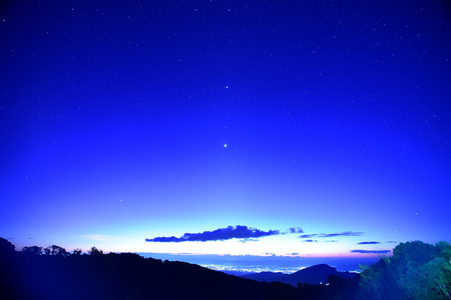 夜空的星星山背景