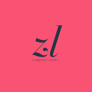 zl 斜体联合字母徽标插画