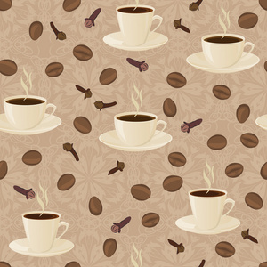 矢量无缝纹理咖啡主题图片
