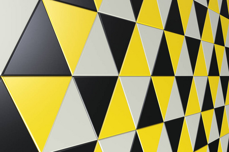 黑色 白色和黄色三角棱镜的模式