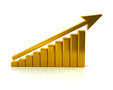 金色的成功业务增长图表