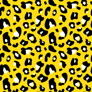 多彩奢华无缝豹模式在黄色，黑色