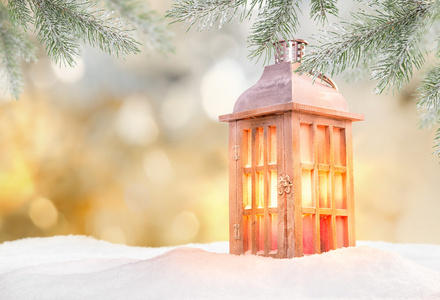 圣诞背景与灯笼