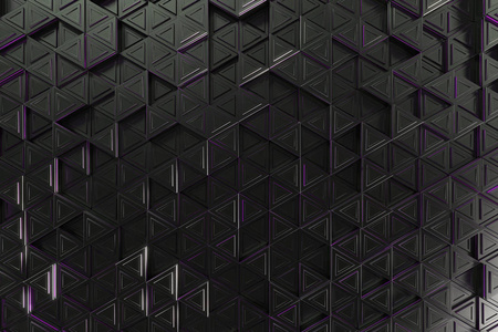 黑色三角形棱镜与紫罗兰色发光线模式