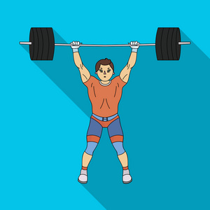 奥林匹克杠铃强的举重运动员提出了在健身房的栏中.