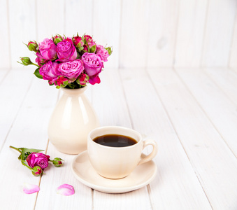 咖啡鲜花图片