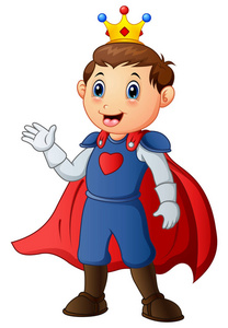 男孩与童话牙线可爱的男孩,与王子服装照片