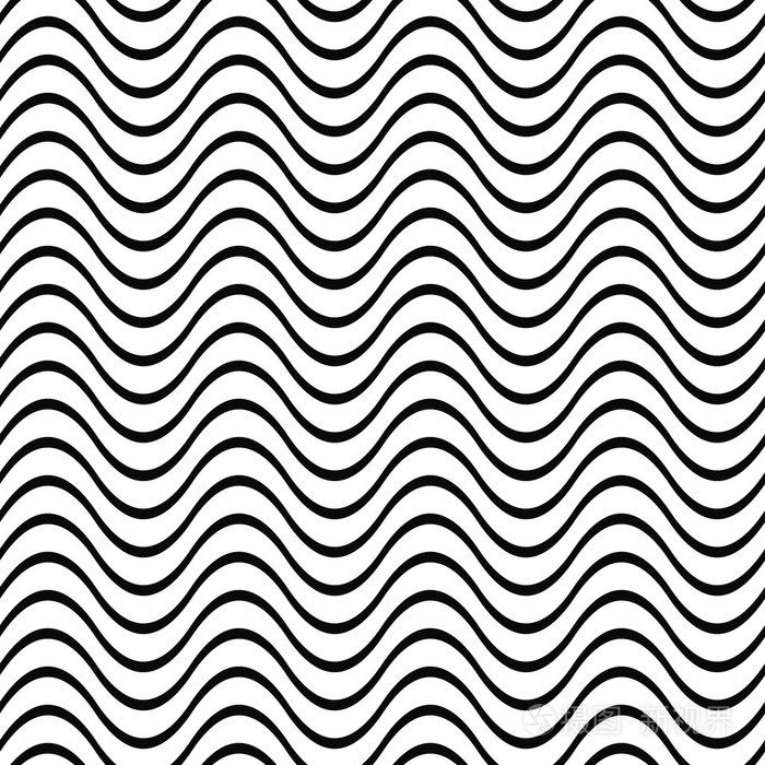 重复黑白色波浪模式