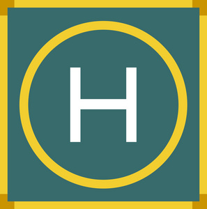 黄色直升机直升机停机坪黄色框照片