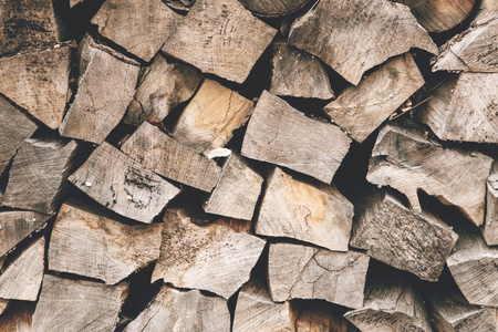 木材的日志存储。木块树桩背景。木的纹理的背景