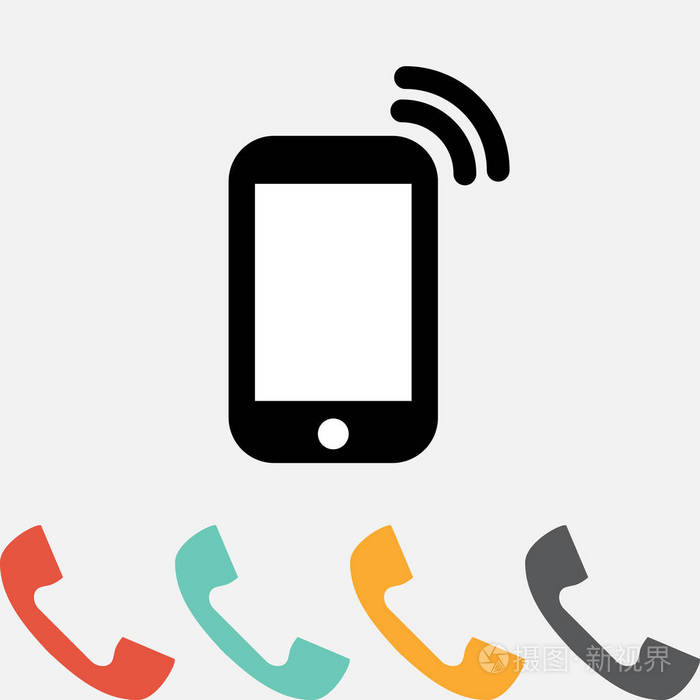 简单的智能手机或孤立的手机图标