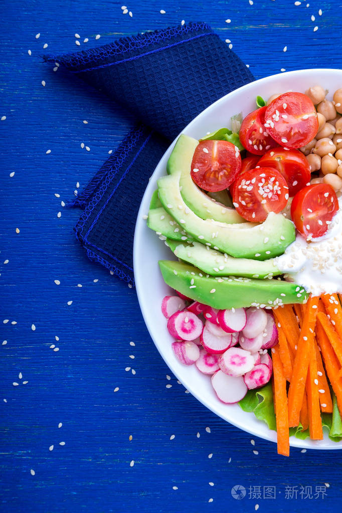 素食主义者,健康,排毒食品的概念.顶视图