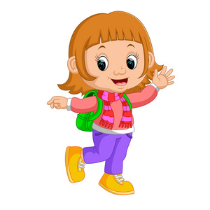 卡通可爱上学图片