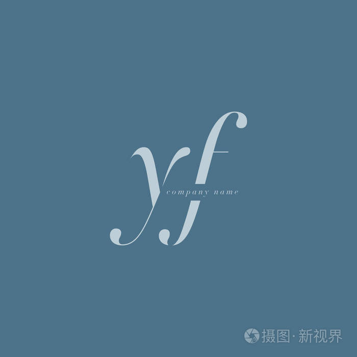 yf 斜体联合字母徽标