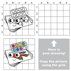 使用网格，简单教育孩子游戏的图像复制