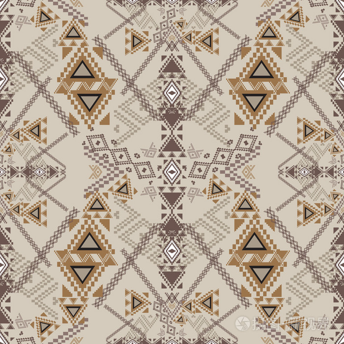 矢量无缝纹理.民族部落的几何图案